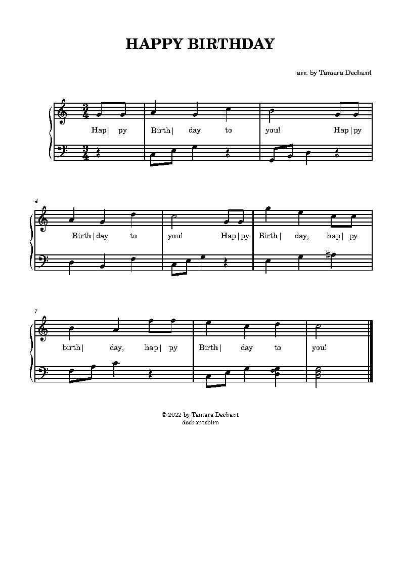 Happy Birthday Super Easy Music Sheet For Piano Beginners free PDF 